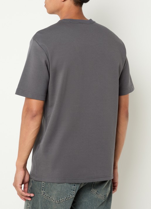 NN.07 T-shirt met 3D logo - achterkant 4 donkergrijs