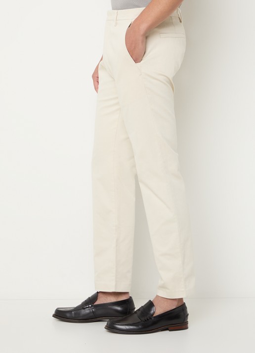 NN.07 Theo slim fit chino van  katoen met steekzakken - detail 2 creme