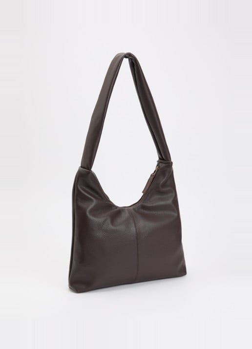Nona M crossbodytas van leer - achterkant donkerbruin
