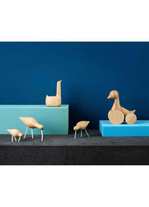 Normann Copenhagen Shorebird ornament van hout 7,5 cm - voorkant 3 beige
