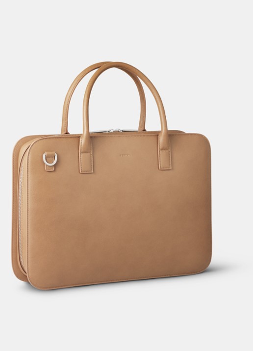 Nortvi Businesstas met 14 inch laptopvak - achterkant 5 camel