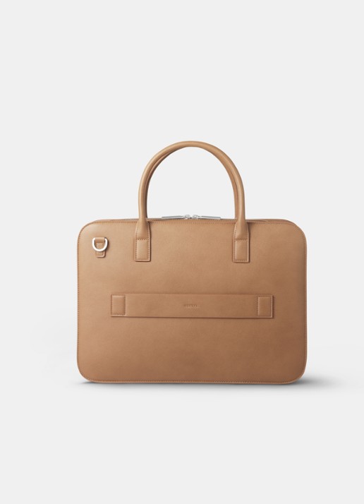 Nortvi Businesstas met 14 inch laptopvak - voorkant 2 camel