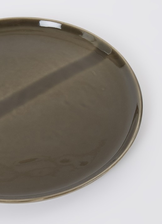 Nosse Ceramics Svelte dinerbord 22 cm - detail donkergroen