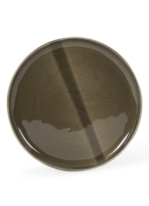 Nosse Ceramics Svelte dinerbord 22 cm - voorkant 4 donkergroen