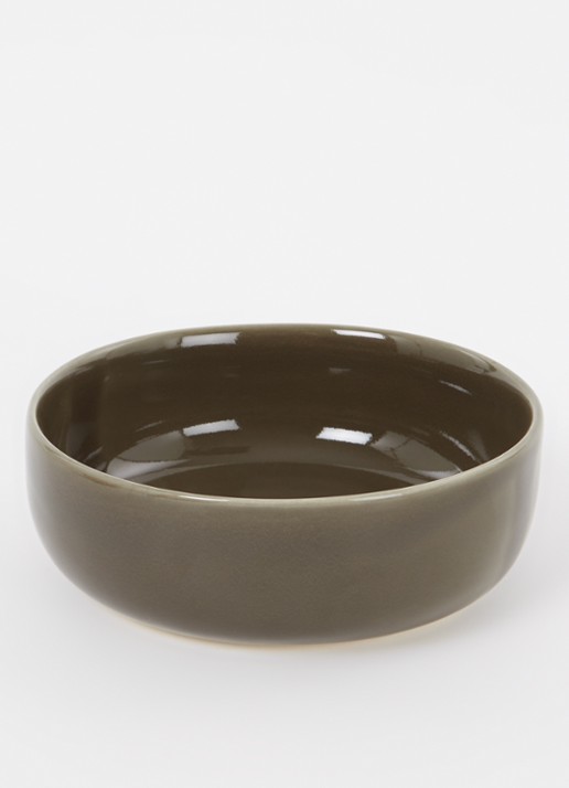 Nosse Ceramics Svelte kom 15 cm - voorkant 2 olijfgroen