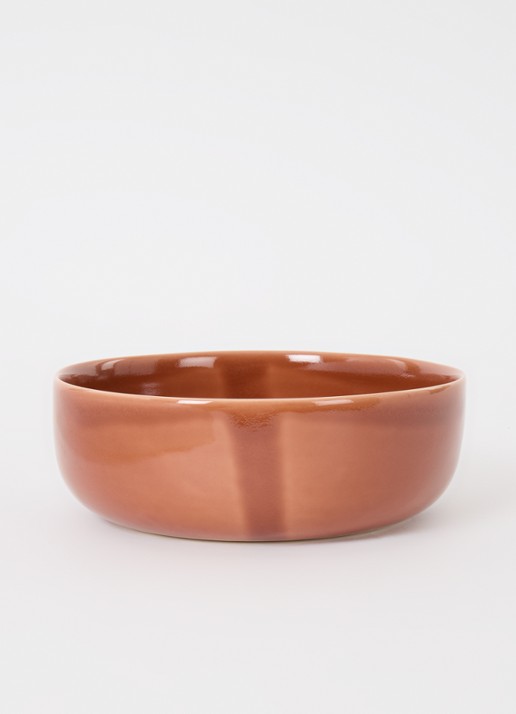 Nosse Ceramics Svelte serveerschaal 23 cm - voorkant 3 roodbruin