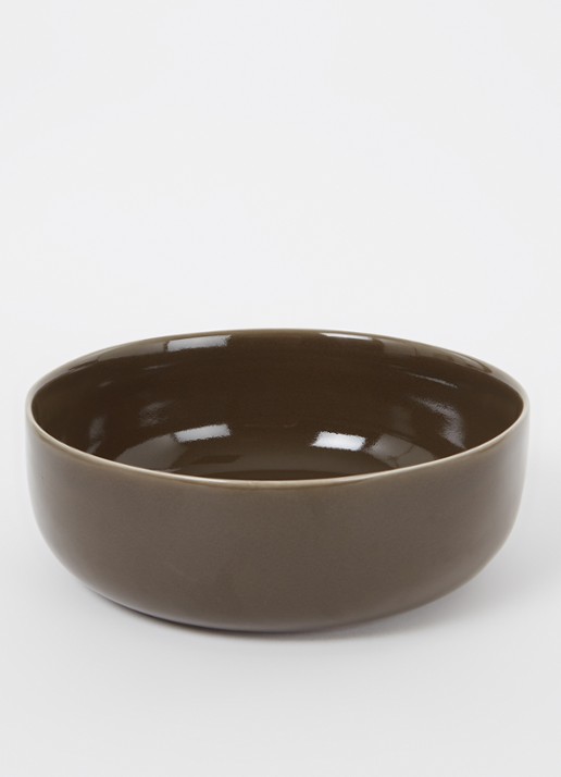 Nosse Ceramics Svelte serveerschaal 23 cm - voorkant 3 olijfgroen