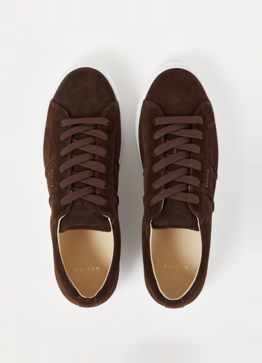 Nubikk Jagger Morris sneaker van suède - detail 2 donkerbruin