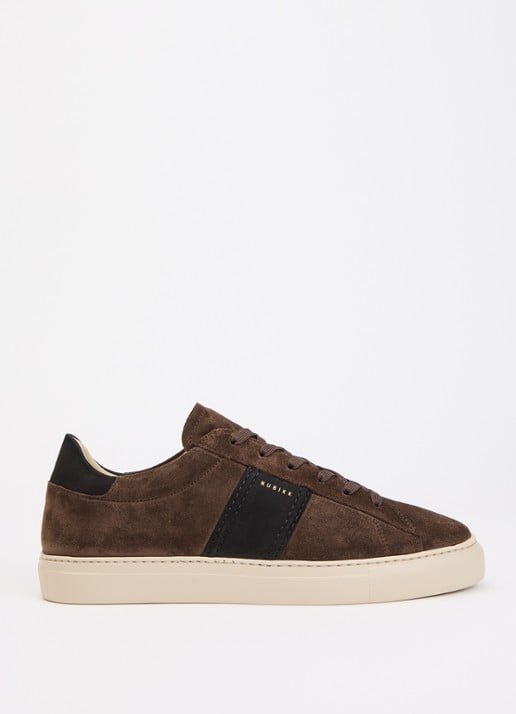 Nubikk Jase Morris sneaker van suède met leren details - voorkant bruin