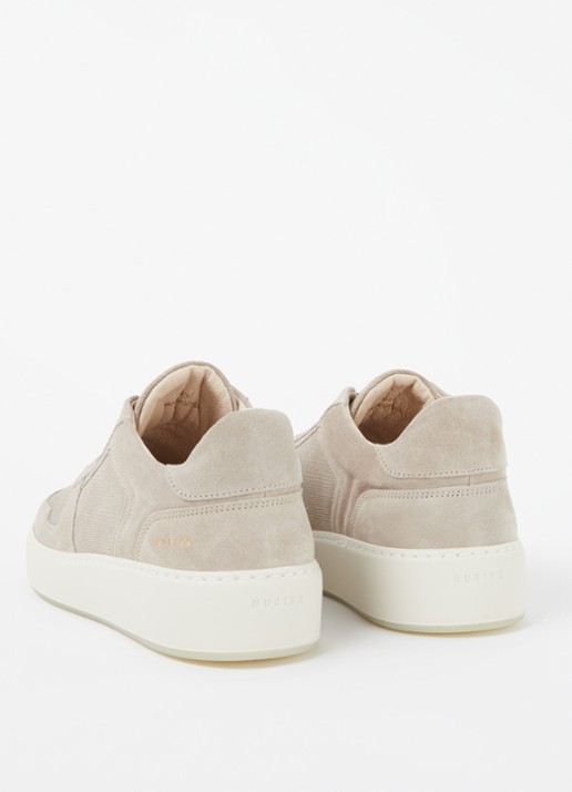Nubikk Jiro Luca sneaker van suède - achterkant 6 donkerbeige