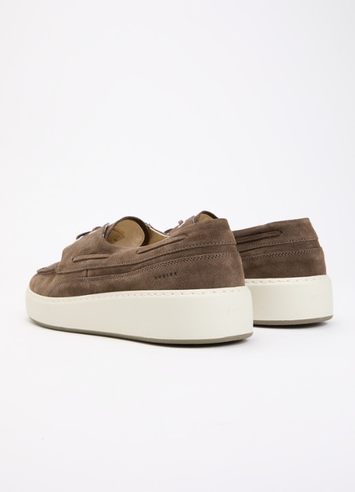 Nubikk Jiro Yacht bootschoen van suède - achterkant 5 donkerbruin