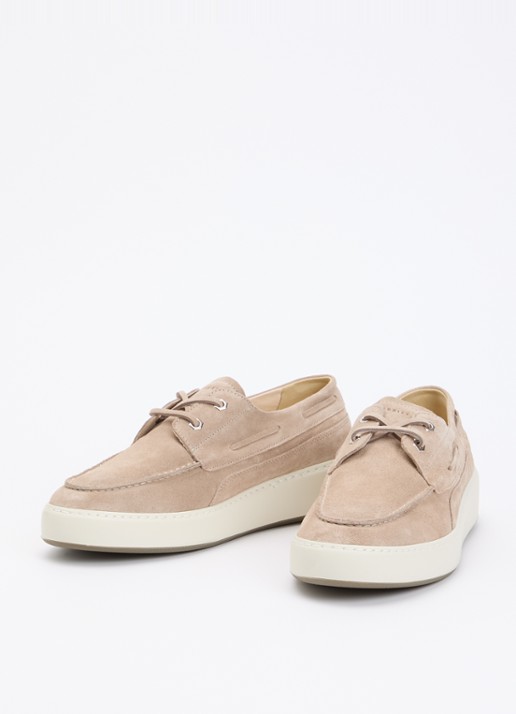 Nubikk Jiro Yacht bootschoen van suède - detail donkerbeige