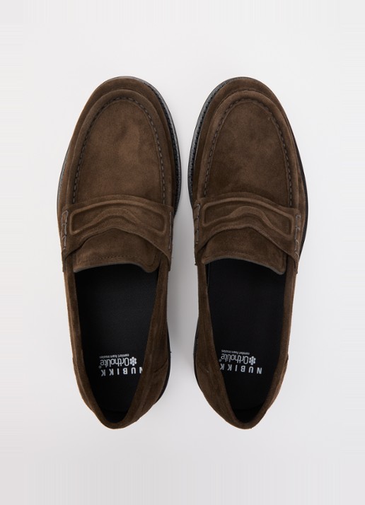 Nubikk Jones Gatsby loafer van suède - detail 2 donkerbruin
