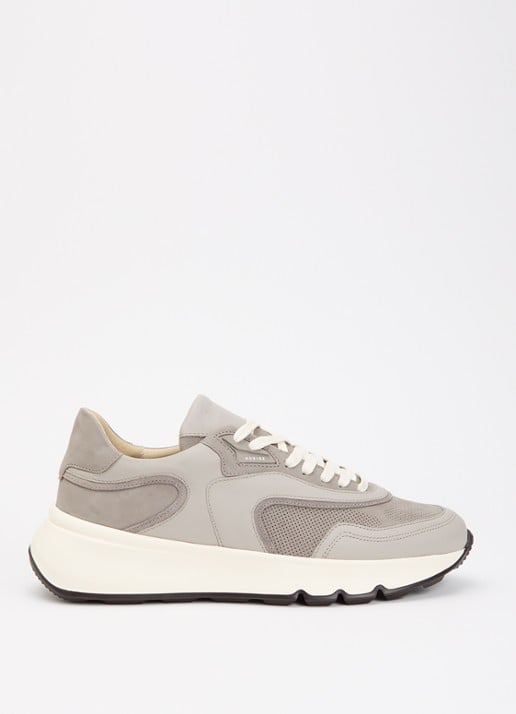 Nubikk Luca Noa sneaker met leren details  - voorkant 5 grijs