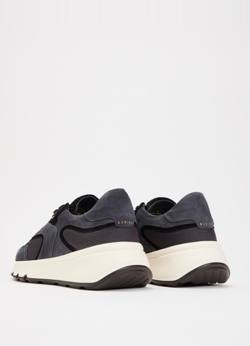 Nubikk Luca Noa sneaker met suède details - achterkant 4 donkerblauw