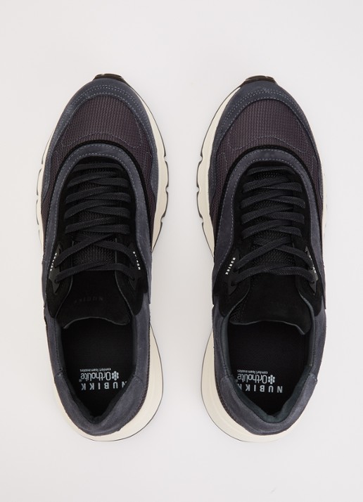 Nubikk Luca Noa sneaker met suède details - detail 2 donkerblauw