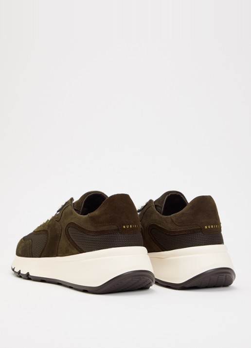 Nubikk Luca Noa sneaker met suède details - achterkant grijs