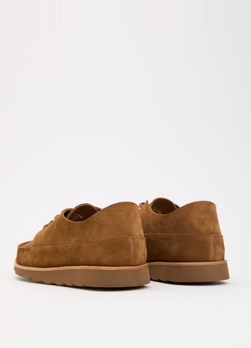 Nubikk Milo Macaw II casual veterschoen van suède - achterkant 5 cognac
