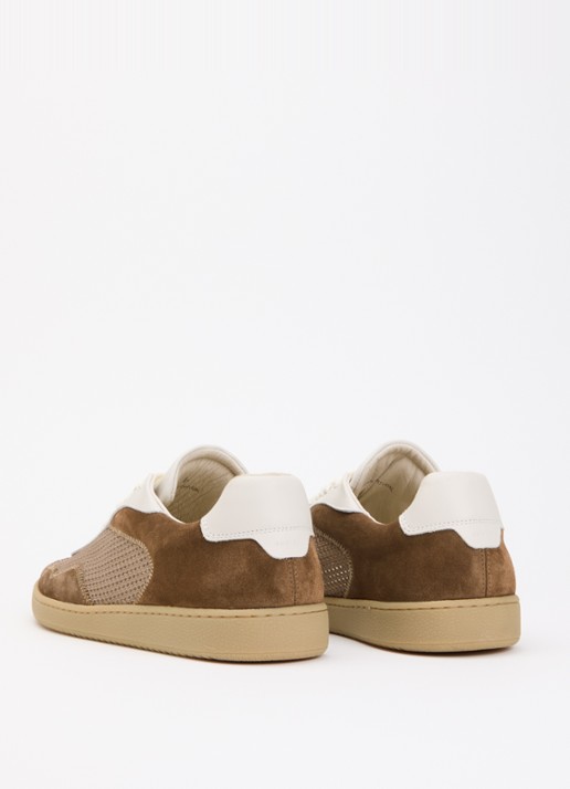 Nubikk Ray Joss sneaker van suéde met details van mesh en leer  - achterkant 5 bruin