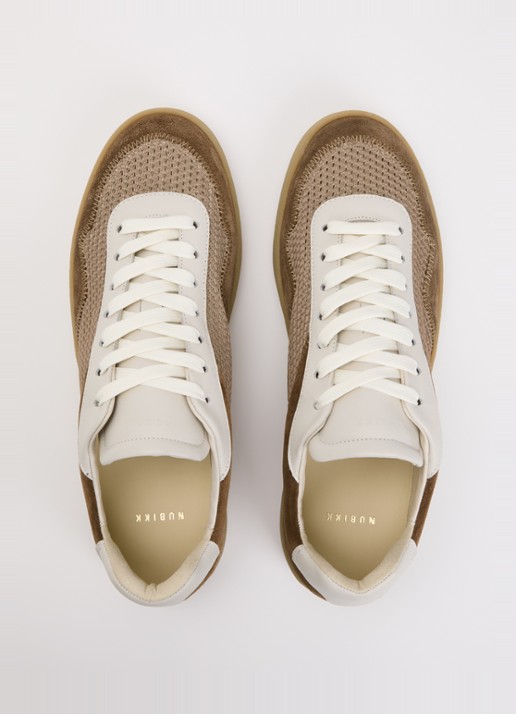 Nubikk Ray Joss sneaker van suéde met details van mesh en leer  - detail 2 bruin