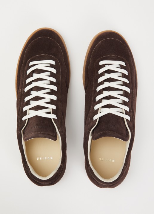 Nubikk Ray Rush sneaker van suède - detail 2 donkerbruin