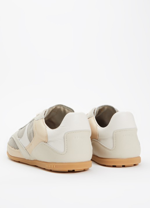 Nubikk Riley Morgan sneaker van leer met mesh details - achterkant donkerbeige