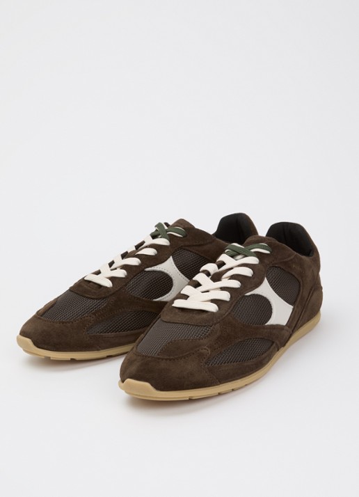 Nubikk Riley Morgan sneaker van suède met mesh details - detail 3 donkerbruin