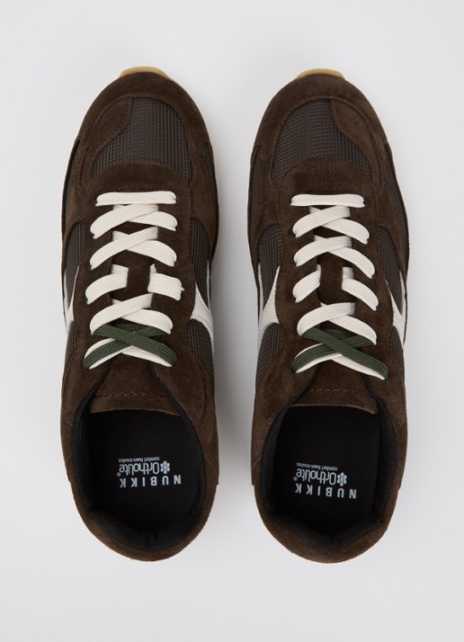 Nubikk Riley Morgan sneaker van suède met mesh details - detail 4 donkerbruin
