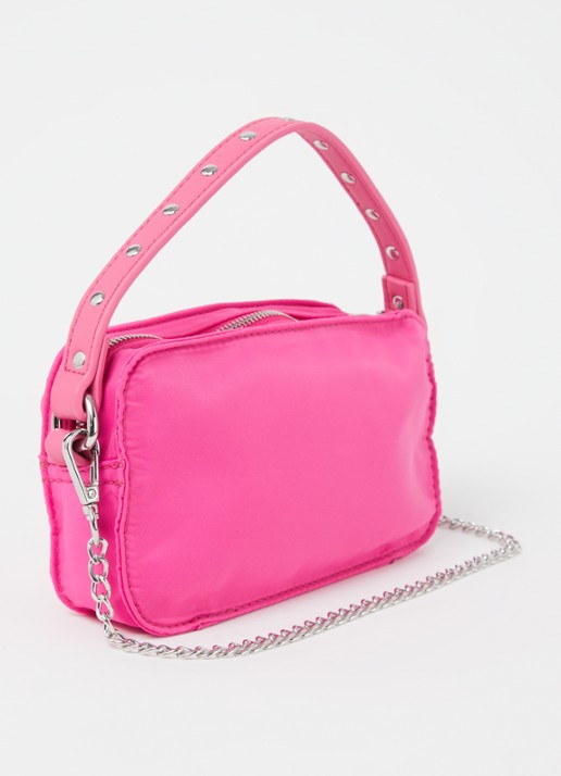 Núnoo Helena handtas met afneembare schouderriem - achterkant 4 fuchsia