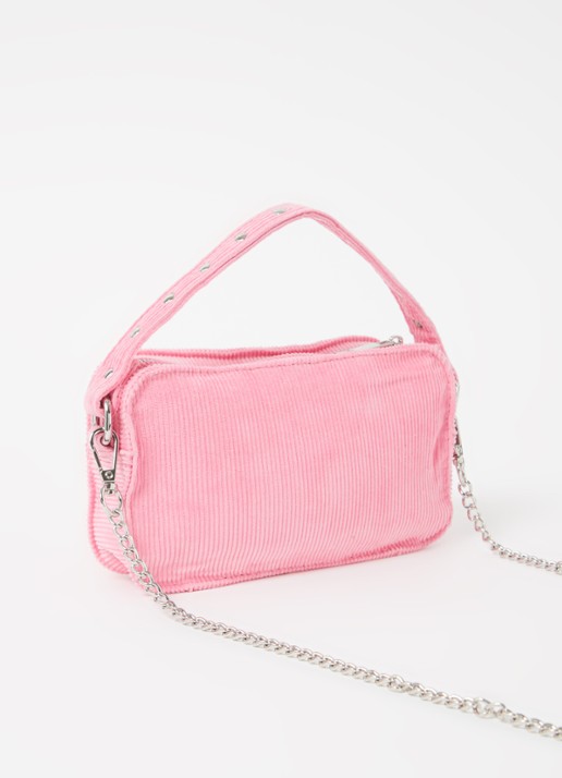 Núnoo Helena handtas van corduroy - achterkant 3 roze