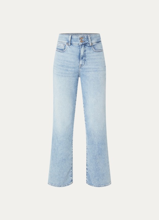 NYDJ Bailey mid waist slim fit jeans met steekzakken - voorkant 2 camel