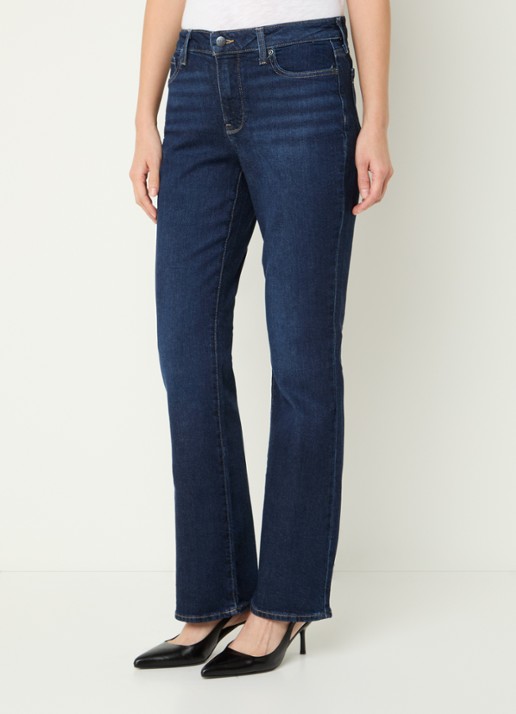 NYDJ Barbara mid waist bootcut jeans met donkere wassing - detail indigo
