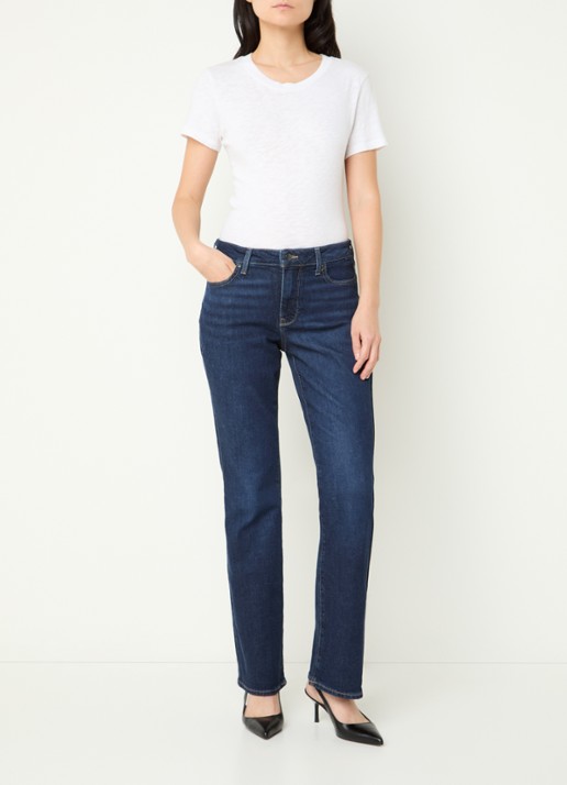 NYDJ Barbara mid waist bootcut jeans met donkere wassing - voorkant 4 indigo