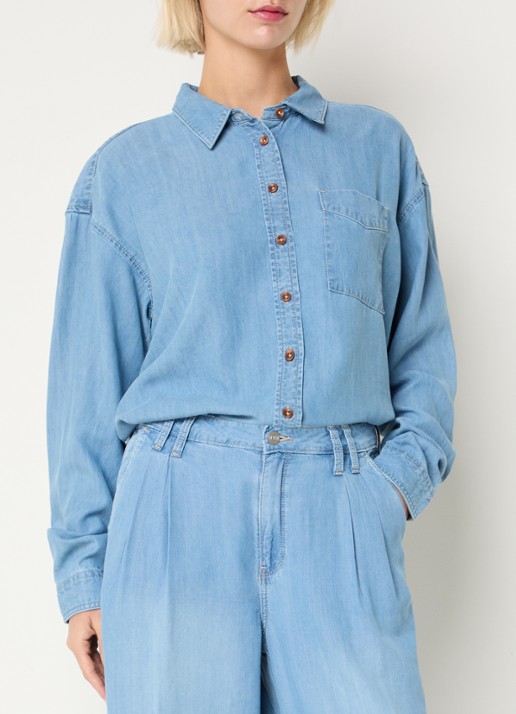 NYDJ Blouse  met borstzak  - detail 3 indigo