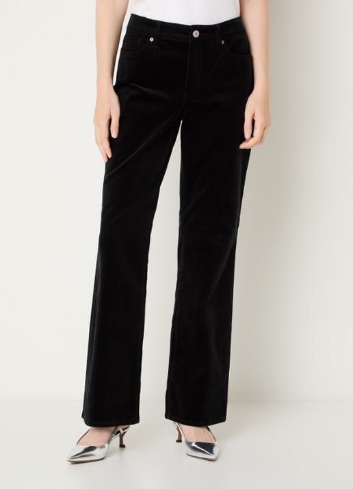 NYDJ Brooklyn high waist straight fit broek van corduroy