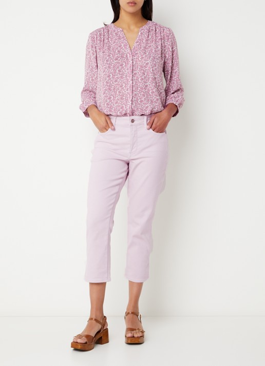 NYDJ Chloe mid waist skinny fit capri broek met gekleurde wassing - voorkant 5 antraciet