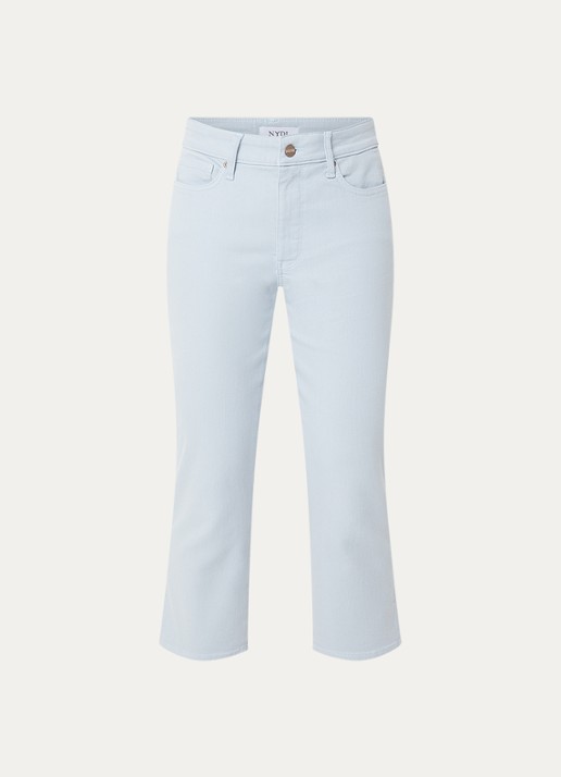 NYDJ Chloe mid waist skinny fit capri broek met gekleurde wassing - voorkant blauw