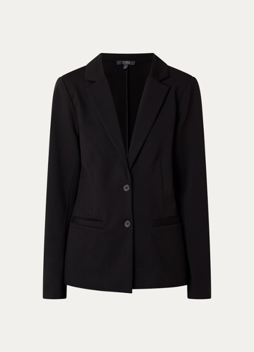 NYDJ Classic blazer met paspelzakken - voorkant 3 zwart