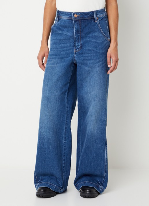 NYDJ Gracie high waist wide leg jeans met lichte wassing