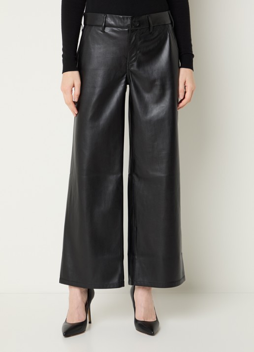 NYDJ High waist wide fit broek van imitatieleer