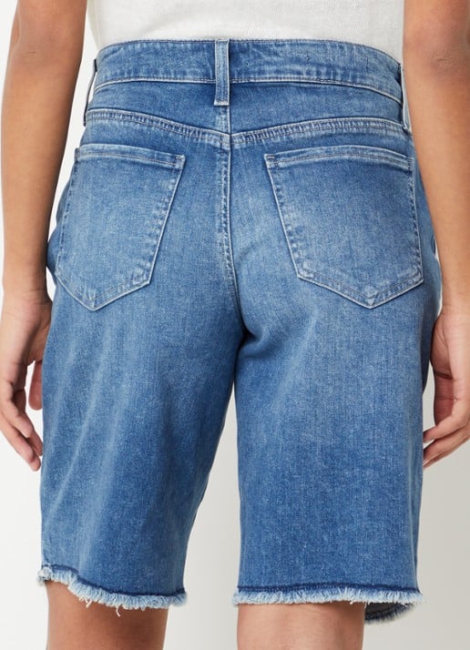 NYDJ Lilly mid waist straight fit korte broek van denim - achterkant 4 indigo