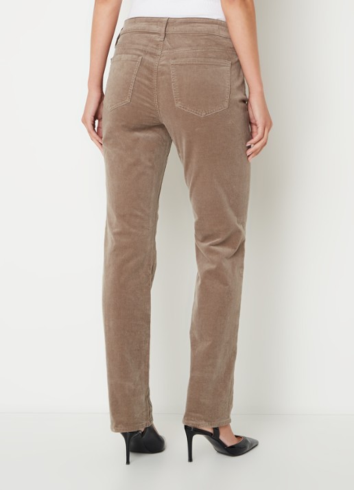 NYDJ Marilyn high waist straight fit chino van corduroy - achterkant 5 taupe