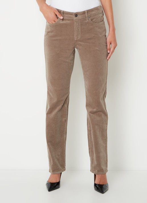 NYDJ Marilyn high waist straight fit chino van corduroy - detail 3 taupe