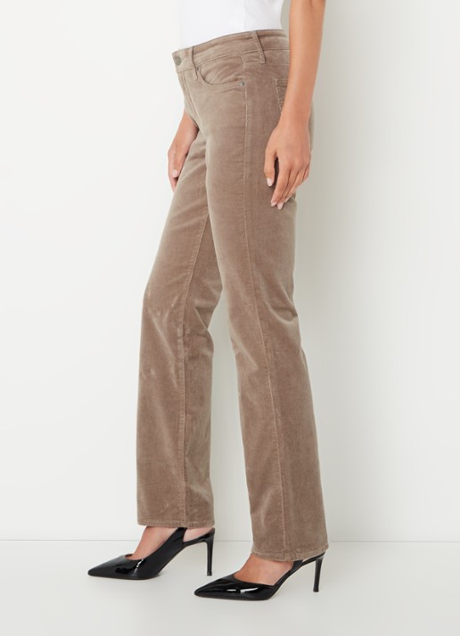 NYDJ Marilyn high waist straight fit chino van corduroy - detail 4 taupe