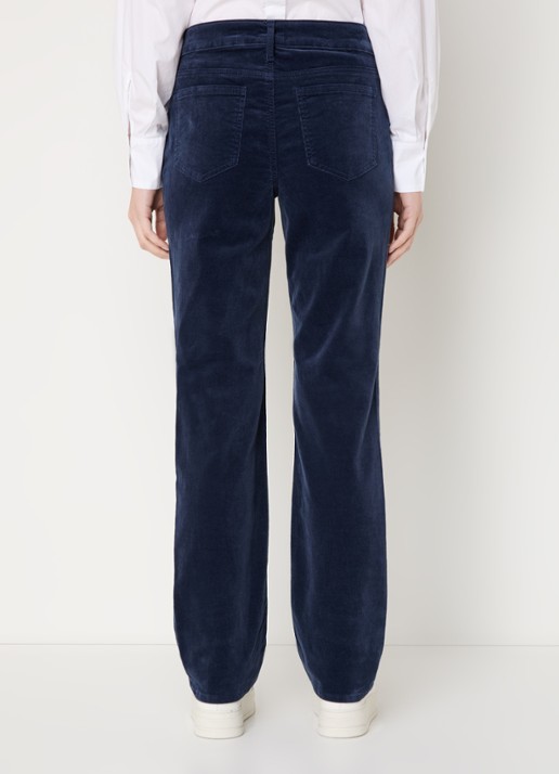 NYDJ Marilyn high waist straight fit chino van corduroy - achterkant donkerblauw