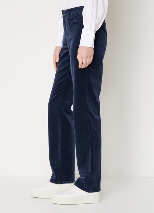 NYDJ Marilyn high waist straight fit chino van corduroy - detail 3 donkerblauw
