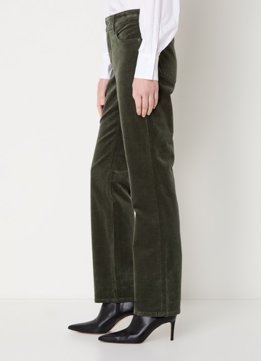 NYDJ Marilyn high waist straight fit chino van corduroy - detail 4 mosgroen