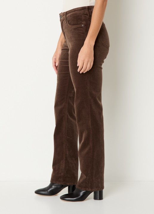 NYDJ Marilyn high waist straight fit chino van corduroy - detail 2 bruin