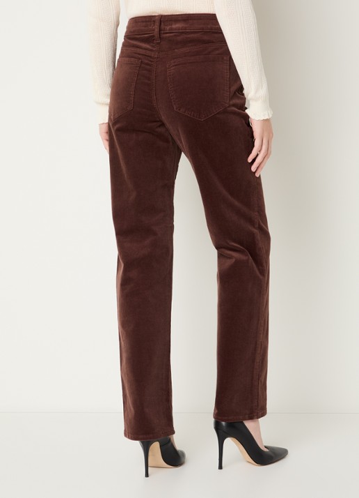NYDJ Marilyn high waist straight fit chino van corduroy - achterkant lichtbruin