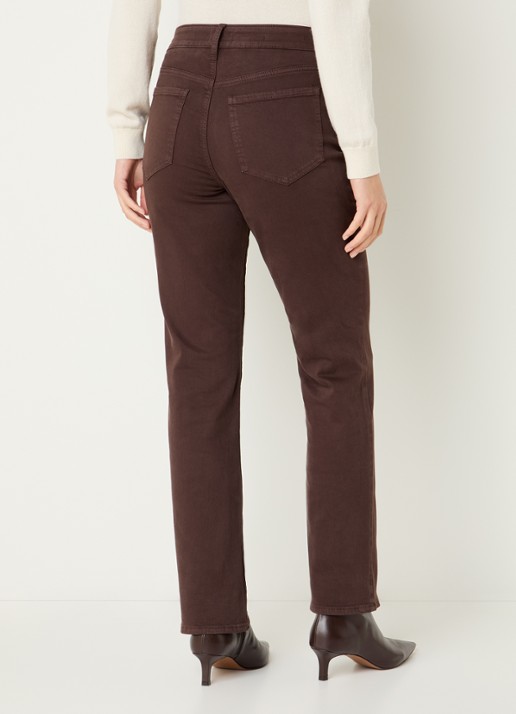 NYDJ Marilyn high waist straight leg jeans met steekzakken - achterkant 3 chocoladebruin